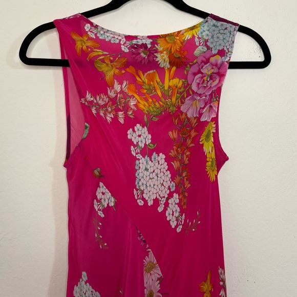 Johnny Was Golden Bouquet Vibrant Pink Floral Bias Maxi Dress Size Small - Picture 8 of 16